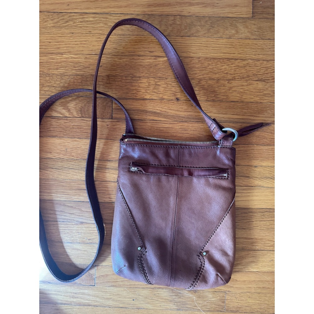 MARGOT New‎ York Cognac Leather Crossbody Shoulder Bag